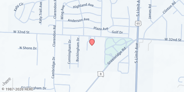 Map showing Skyline Elementary at 2505 W. 32nd Street, Sedalia, MO