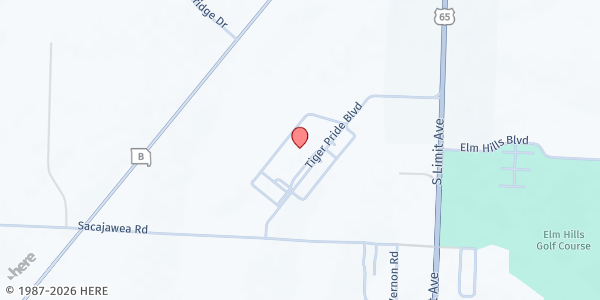 Map showing Smith-Cotton High School at 2010 Tiger Pride Blvd, Sedalia, MO