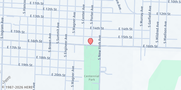 Map showing Whittier High School at East 16th Street, Sedalia, MO