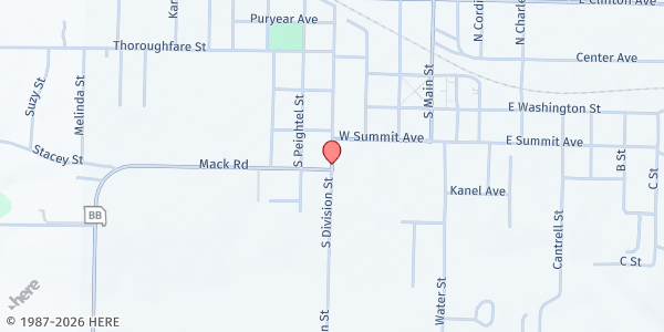 Map showing Kings Food Pantry at 732 South Division Street, Seymour, MO