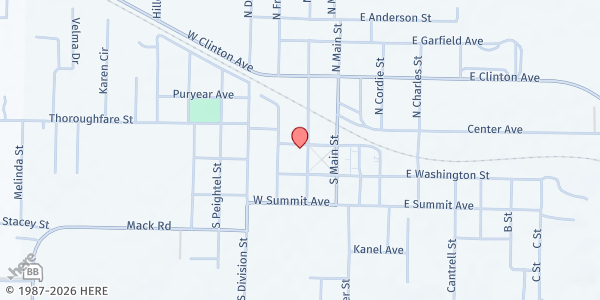 Map showing SeniorAge - Seymour Senior Center at 205 South Commercial Street, Seymour, MO