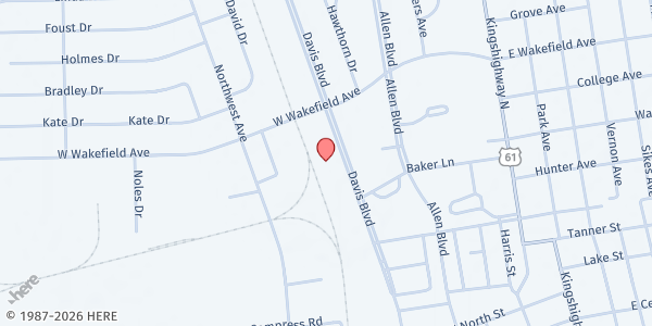 Map showing GOOD NEIGHBOR PANTRY at 813 Davis Blvd., Sikeston, MO