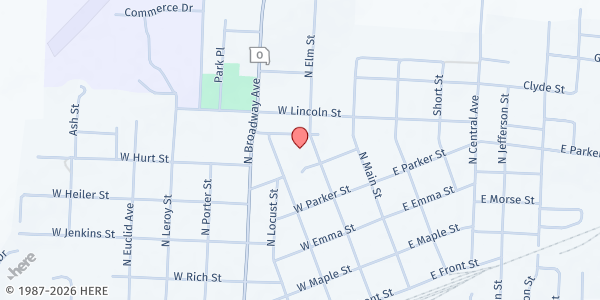 Map showing Alexander "Slater" Elementary at 515 N. Elm, Slater, MO