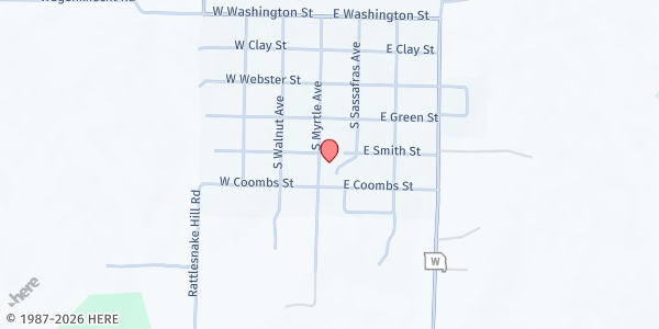 Map showing Smithton R-VI K-12 School at 505 Myrtle Ave, Smithton, MO