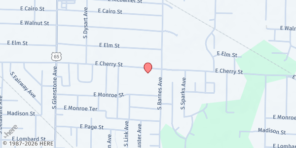 Map showing Bingham Elementary at 2126 East Cherry Street, Springfield, MO