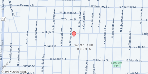 Map showing Bowerman Elementary School Pantry at 2148 North Douglas Avenue, Springfield, MO