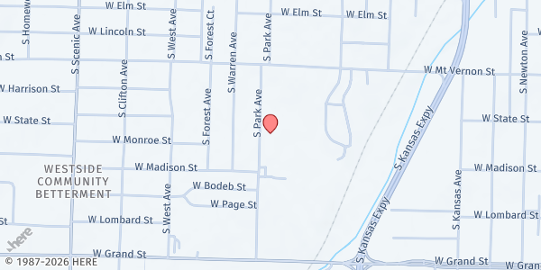 Map showing Boys & Girls Club - Musgrave Unit at 720 South Park Avenue, Springfield, MO