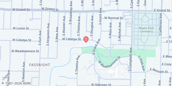 Map showing Boys & Girls Club - Risdal Teen Center at 804 West Catalpa Street, Springfield, MO