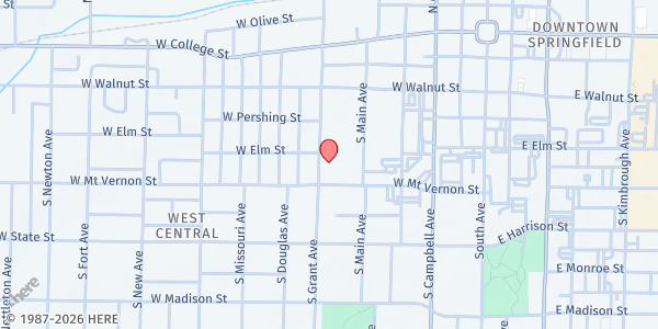 Map showing Campbell Elementary at 506 S Grant Ave, Springfield, MO