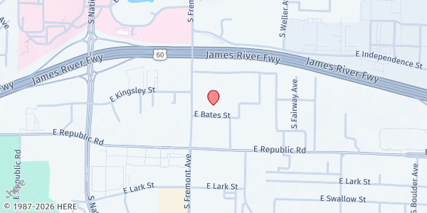 Map showing Disney Elementary at 4100 South Fremont Avenue, Springfield, MO