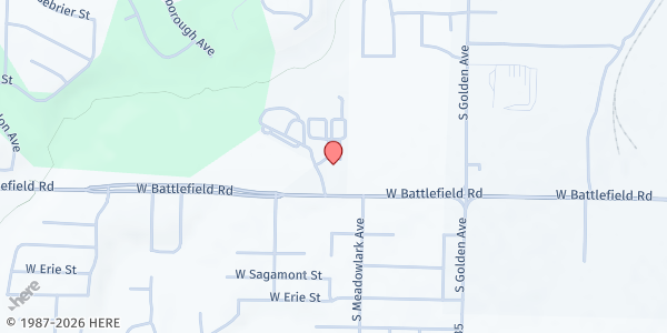 Map showing Fulbright ECC at 3373 West Battlefield Road, Springfield, MO