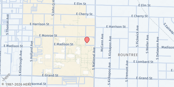 Map showing MSU Bear Pantry - Plaster Student Union at 1141 E. Madison St., Springfield, MO