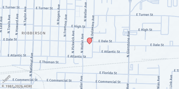 Map showing OReilly Center For Hope at 1518 E Dale St, Springfield, MO