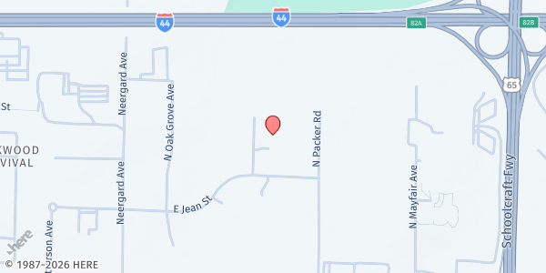 Map showing Ozarks Food Harvest - Springfield at 2810 N Cedarbrook Ave, Springfield, MO