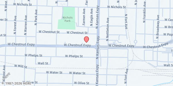 Map showing Salvation Army - Springfield - Food Distribution Center at 1707 West Chestnut Expressway, Springfield, MO