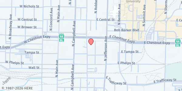 Map showing Salvation Army - Springfield Harbor House at 636 North Boonville Avenue, Springfield, MO