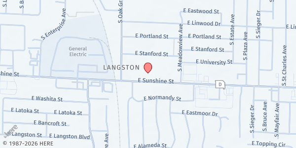 Map showing Schweitzer Church Student Center at 2701 E Sunshine St, Springfield, MO