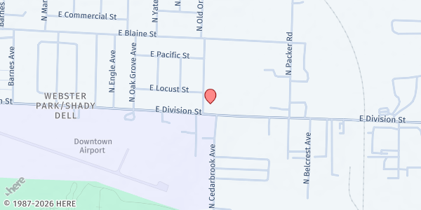 Map showing Shady Dell ECC at 2757 East Division Street, Springfield, MO