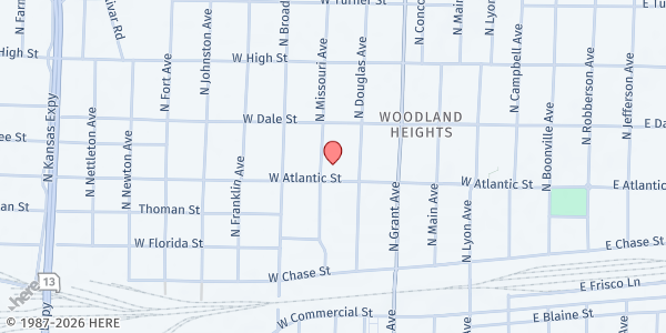 Map showing Springfield Dream Center at 829 West Atlantic Street, Springfield, MO