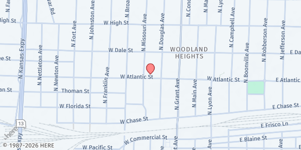 Map showing Springfield Dream Center at 829 W Atlantic St, Springfield, MO