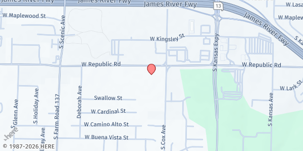 Map showing St. Elizabeth Ann Seton-SEAS at 2200 West Republic Road, Springfield, MO
