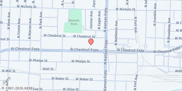 Map showing The Salvation Army - Springfield Pantry at 1707 W. Chestnut Expy., Springfield, MO