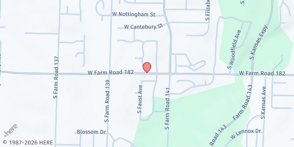 Map showing Wanda Gray Elementary at 2101 W Farm Rd 182, Springfield, MO