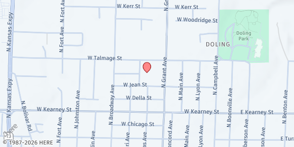 Map showing Watkins Elementary at 732 West Talmage Street, Springfield, MO