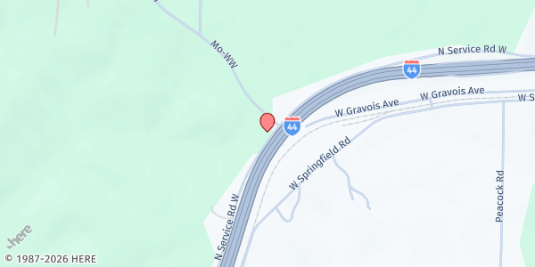 Map showing Agape House Franklin County at 1095 N. Service Rd. W., St Clair, MO