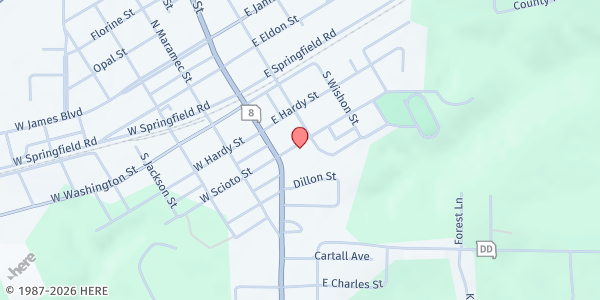 Map showing Trinity Episcopal Church at 120 E Scioto St, St James, MO