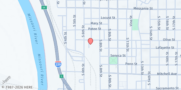 Map showing Community Missions at 700 Olive St, St Joseph, MO