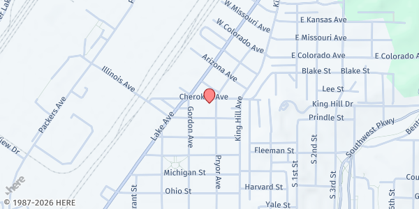 Map showing Interserv - Food Distribution Center at 200 Cherokee Ave, St Joseph, MO