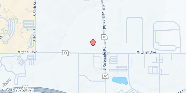 Map showing Riverside Baptist Church Food Pantry at 5401 Mitchell Avenue, St. Joseph, MO