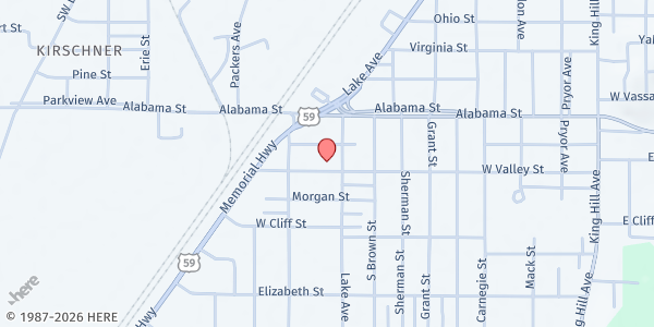 Map showing Valley Community Center Food Kitchen at 909 W Valley St, St Joseph, MO
