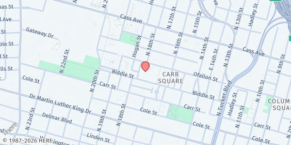 Map showing Affinia Healthcare - 1717 Biddle St. at 1717 Biddle St., St Louis, MO