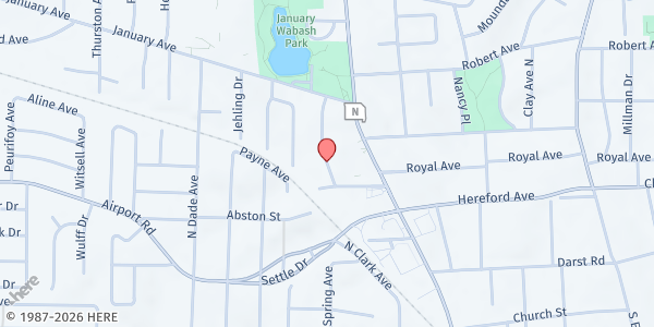 Map showing Affinia Healthcare-Biddle at 1717 Biddle St, St Louis, MO