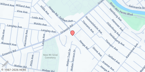 Map showing Affton Christian Food Pantry at 4960 Heege Rd., St Louis, MO