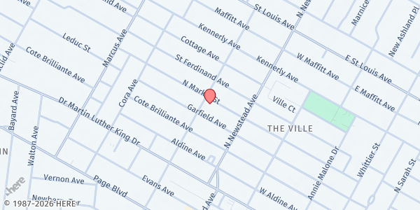 Map showing Berean SDA Church at 1244 North Union, St Louis, MO
