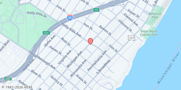 Map showing Carondelet Community Betterment Federation at 6408 Michigan Ave, St. Louis, MO