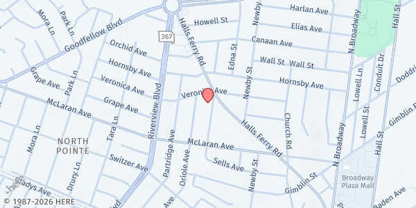 Map showing Circle Of Light Grassroots Food Pantry at 8759 Annetta St, St. Louis, MO