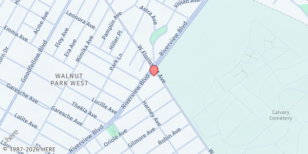 Map showing City Hope Bible Church at 5868 W. Florissant Ave., St Louis, MO