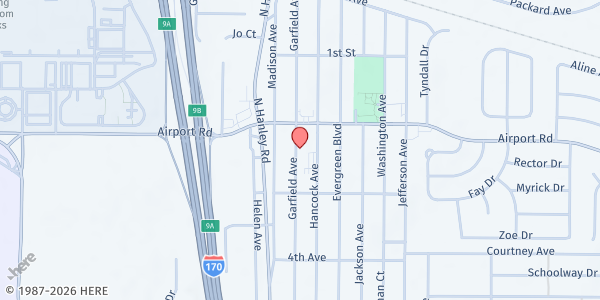 Map showing City of Peace Pantry at 6140 Garfield Ave., St Louis, MO