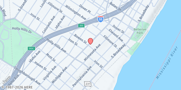 Map showing Emmanuel SDA Church at 6112 Michigan Ave., St Louis, MO