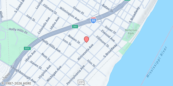 Map showing Emmanuel Seventh-day Adventist Church Food Pantry at 6112 Michigan Ave., St Louis, MO