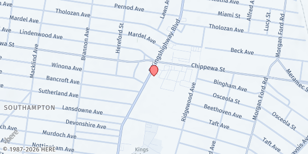 Map showing Family Food Pantry at 4228 S Kingshighway Blvd, St. Louis, MO