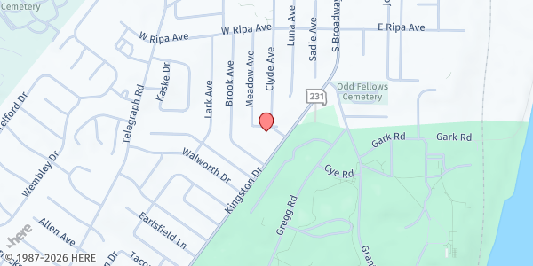 Map showing Feed My People South County at 171 Kingston Dr, St. Louis, MO