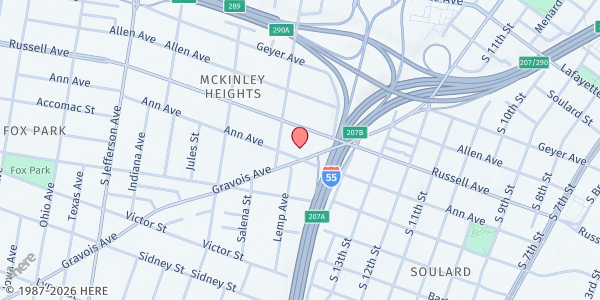 Map showing FOCUS Gateway City at 1901 Ann Ave., St Louis, MO