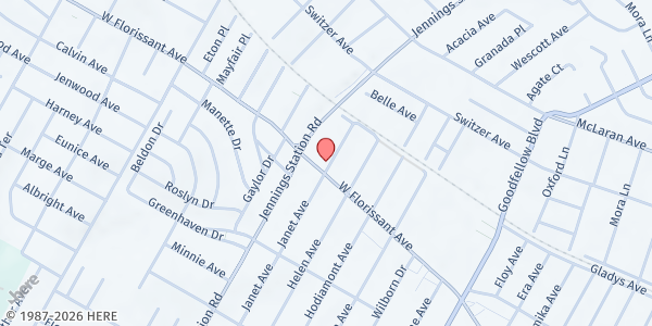 Map showing Food on the Move - Jennings at 5801 Janet Ave., St Louis, MO