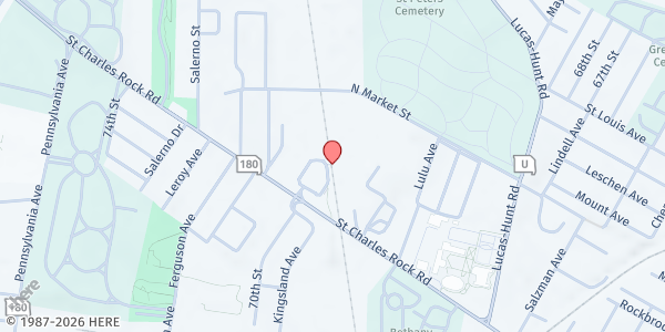 Map showing Food on the Move - Pagedale at 7001 St. Charles Rock Rd., St Louis, MO