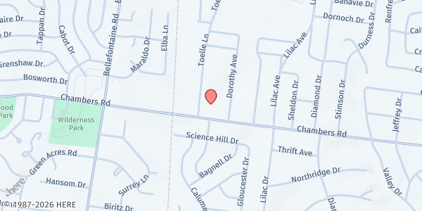 Map showing Grace New Covenant Church at 711 Chambers Rd, St. Louis, MO